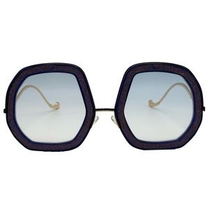 6177 | Purple Large Ladies Sunglasses with Glitter Accent
